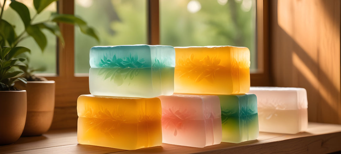 blocks of colored soap made from vegetable glycerin