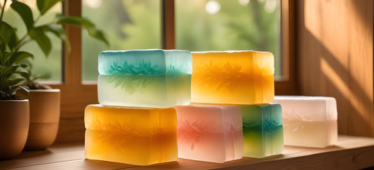 blocks of colored soap made from vegetable glycerin