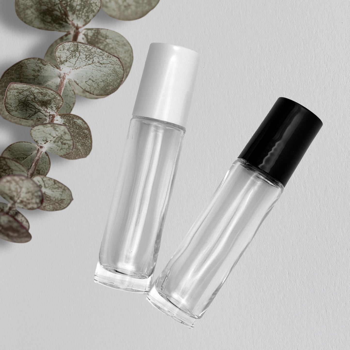 Refillable 10ML Glass Roll on bottle| Plastic Roller Ball 6 ct.