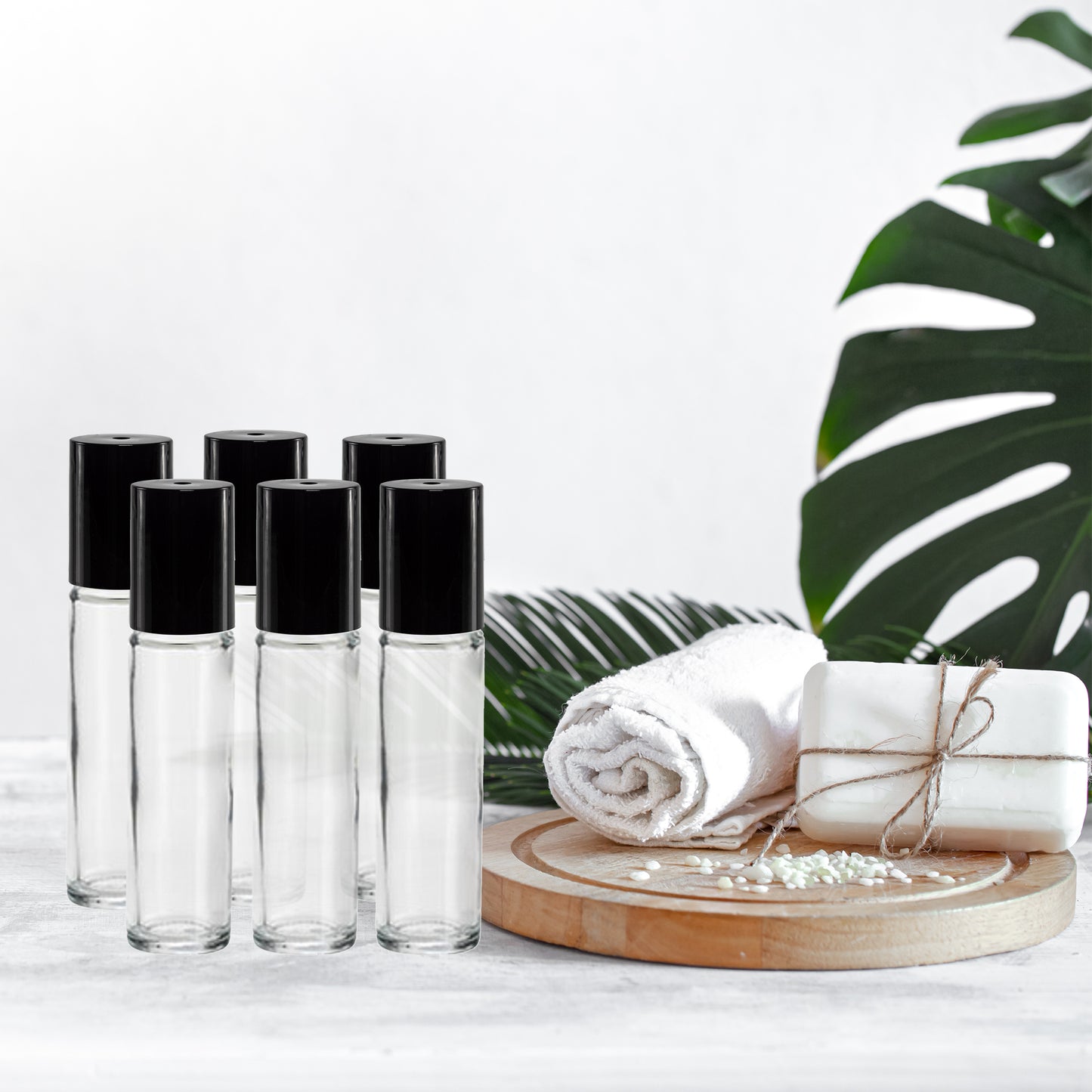 Refillable 10ML Glass Roll on bottle| Plastic Roller Ball 6 ct.