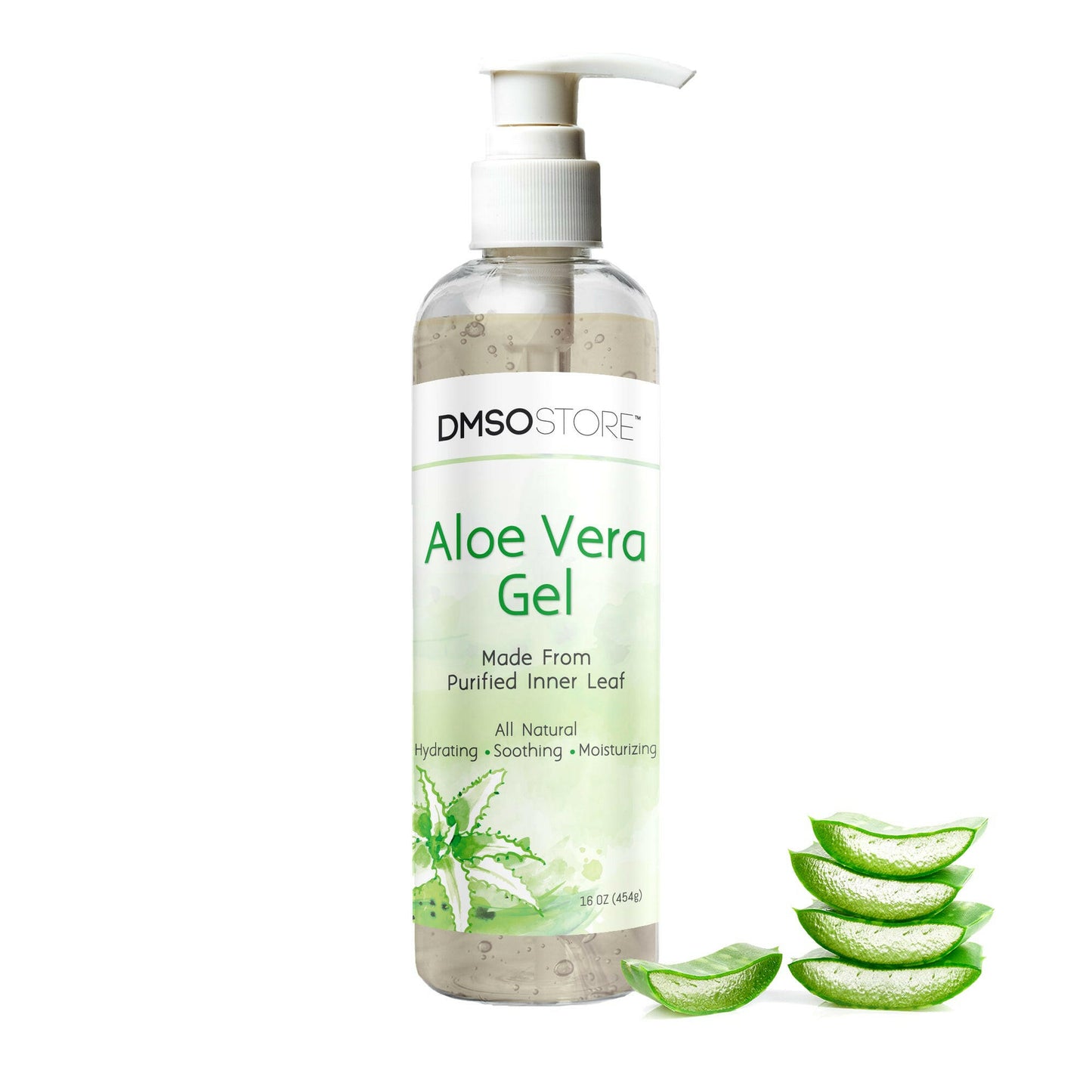 100% Pure Aloe Vera Organic Soothing Skin Moisturizer Alcohol free 16 oz.