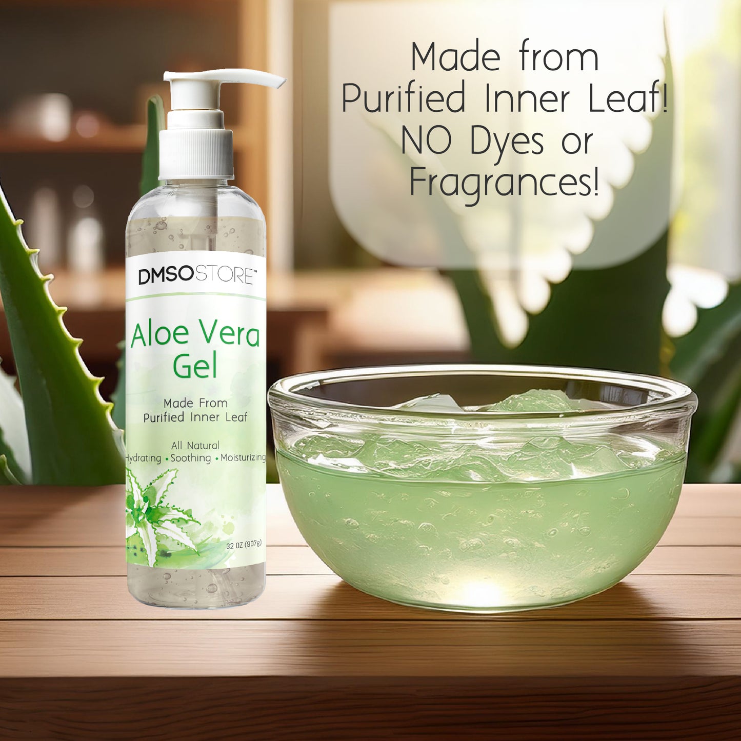 100% Pure Aloe Vera Gel Organic Soothing Skin Moisturizer Alcohol free 32 oz.