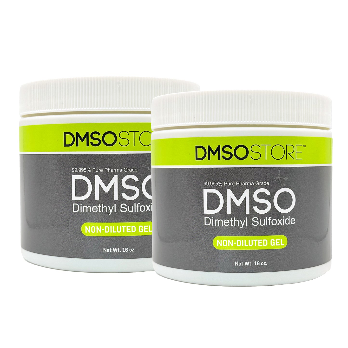 DMSO 16 oz. Gel 2 Jar Special Non-diluted 99.995% Low Odor Pharma Grade Dimethyl Sulfoxide in BPA Free Plastic Jar