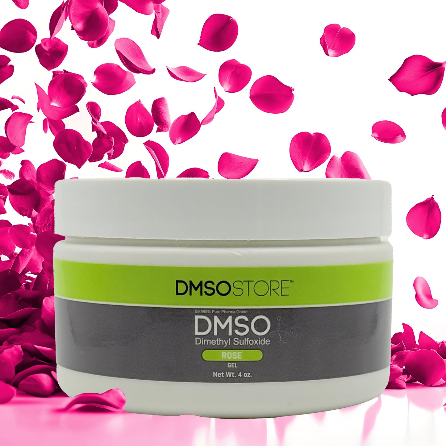 Rose DMSO Gel 4 oz, 99.9% Pure Pharma Grade Dimethyl Sulfoxide Gel