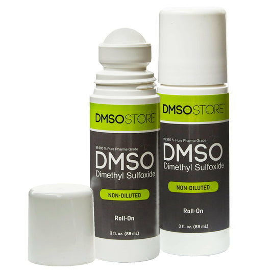 DMSO 3 oz. Roll-On 2 Bottle Special Non-diluted 99.995% Low Odor Pharma Grade Liquid Dimethyl Sulfoxide in BPA Free Plastic - dmsostore