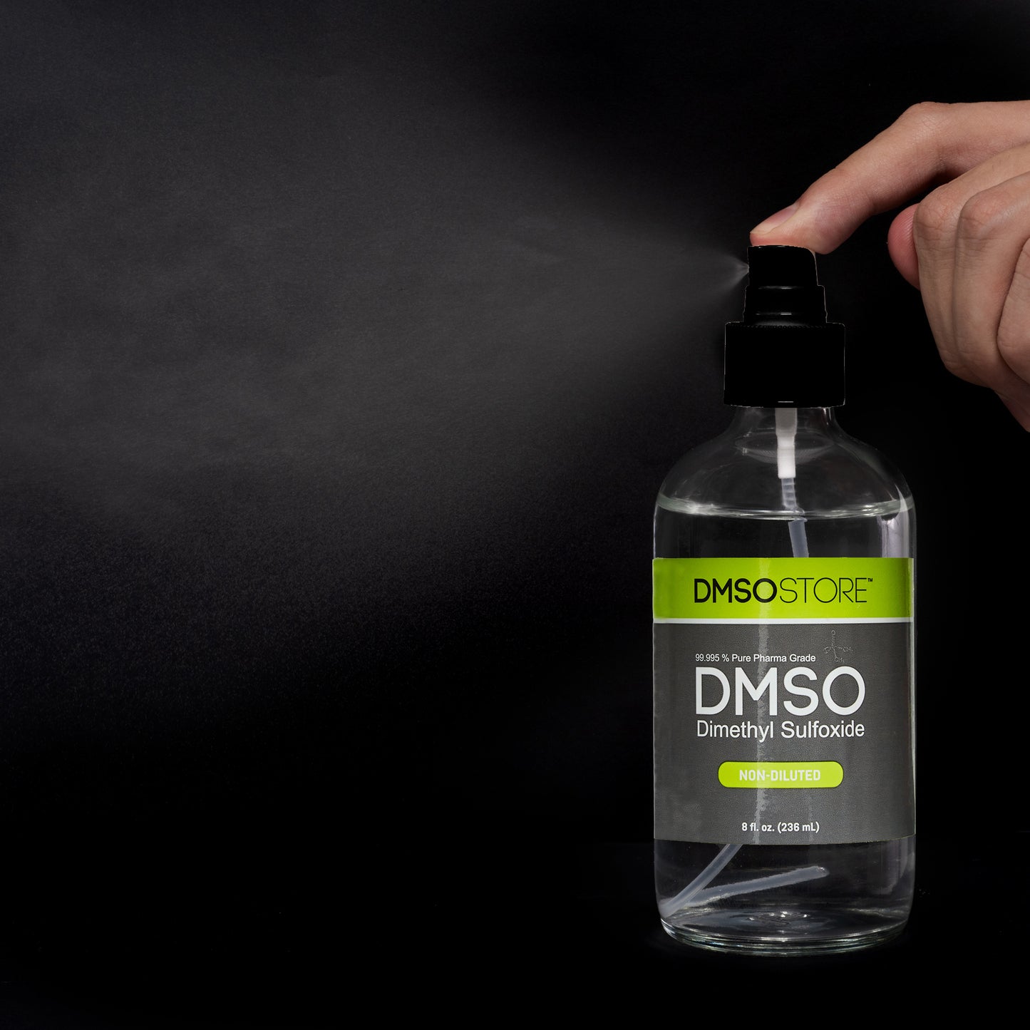DMSO 8 oz. Glass Bottle With Sprayer Non-diluted 99.995% Low Odor Pharma Grade Liquid Dimethyl Sulfoxide