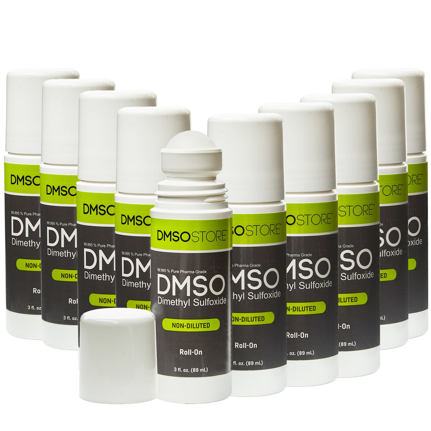 DMSO Roll-on 3 oz. Easy Use, 99.9% Pure Pharma Grade 10 Pack