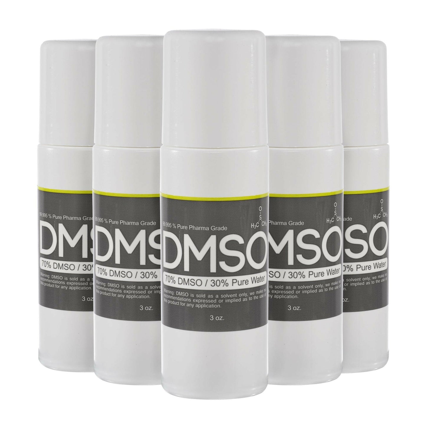 Potent odorless solvent DMSO 70% solution, versatile application in labs, industries and hobbies. 3oz bottle for easy storage and handling. Highly pure pharmaceutical grade dimethyl sulfoxide formulation with 30% deionized water - trusted for your needs. Buy now from a reputable supplier to experience the power of this remarkable universal solvent. five bottles. 5 bottles.