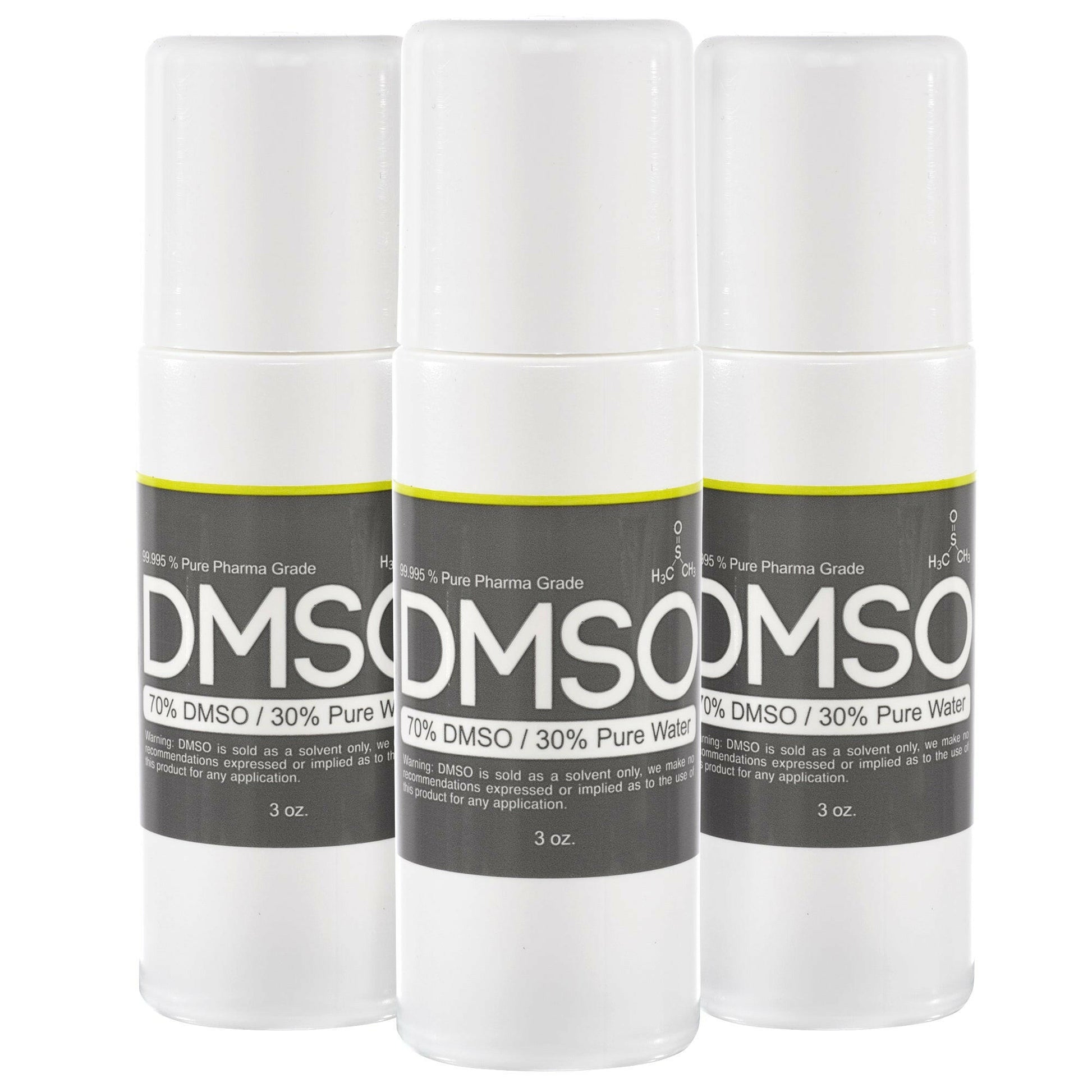 Potent odorless solvent DMSO 70% solution, versatile application in labs, industries and hobbies. 3oz bottle for easy storage and handling. Highly pure pharmaceutical grade dimethyl sulfoxide formulation with 30% deionized water - trusted for your needs. Buy now from a reputable supplier to experience the power of this remarkable universal solvent. three bottles. 3 bottles