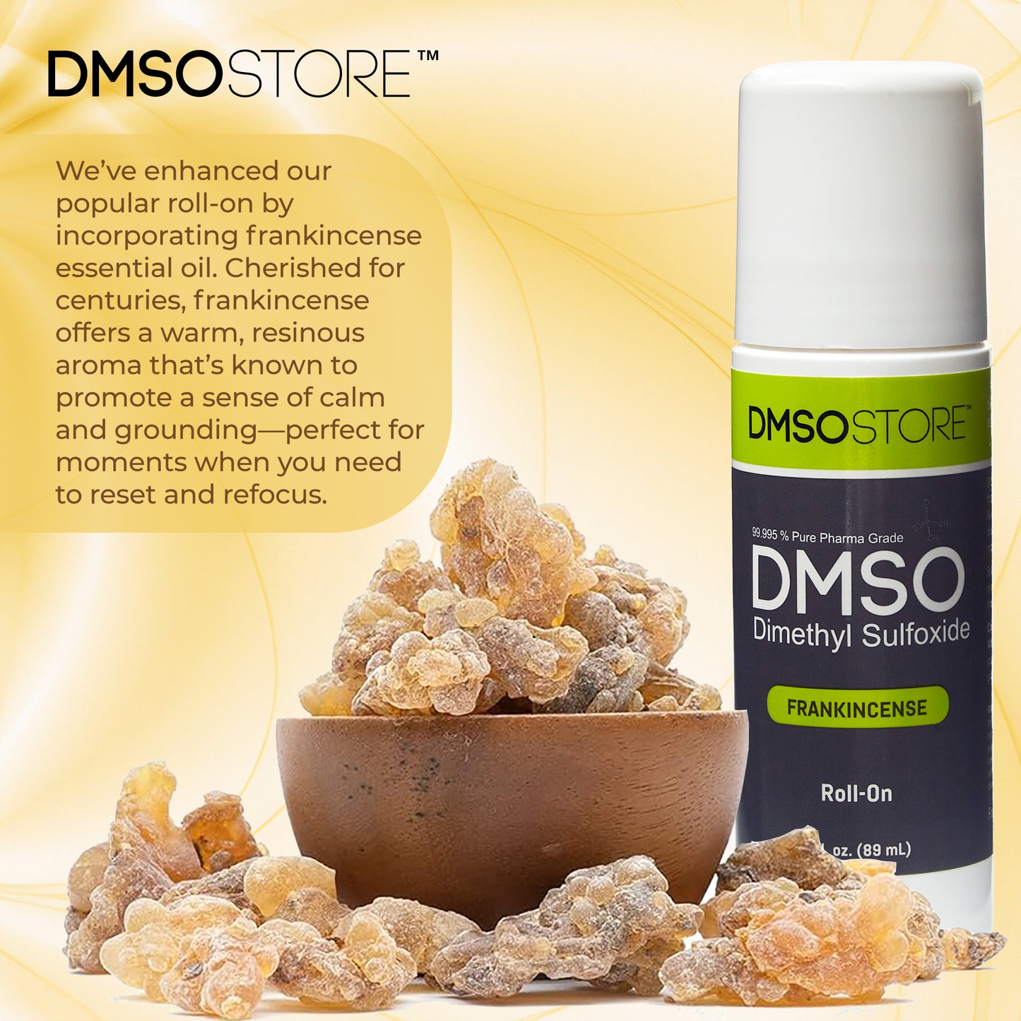 DMSO Roll-On with Frankincense | Low-Odor Topical Blend – 3oz