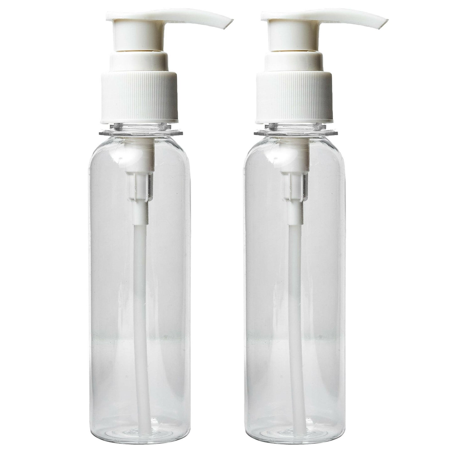 4 oz Clear PET Cosmo Plastic Bottle with White Pump Top