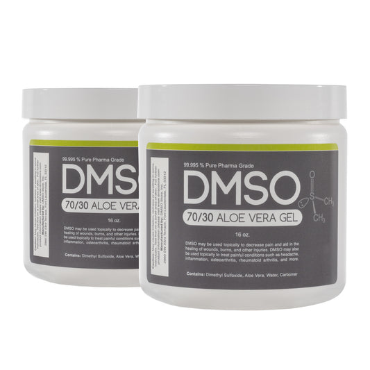 70/30 DMSO 16 oz. Gel with Aloe Vera - 99.995% Pure Pharma Grade Dimethyl Sulfoxide in BPA-Free Plastic Jar (2 Jar Special) - dmsostore