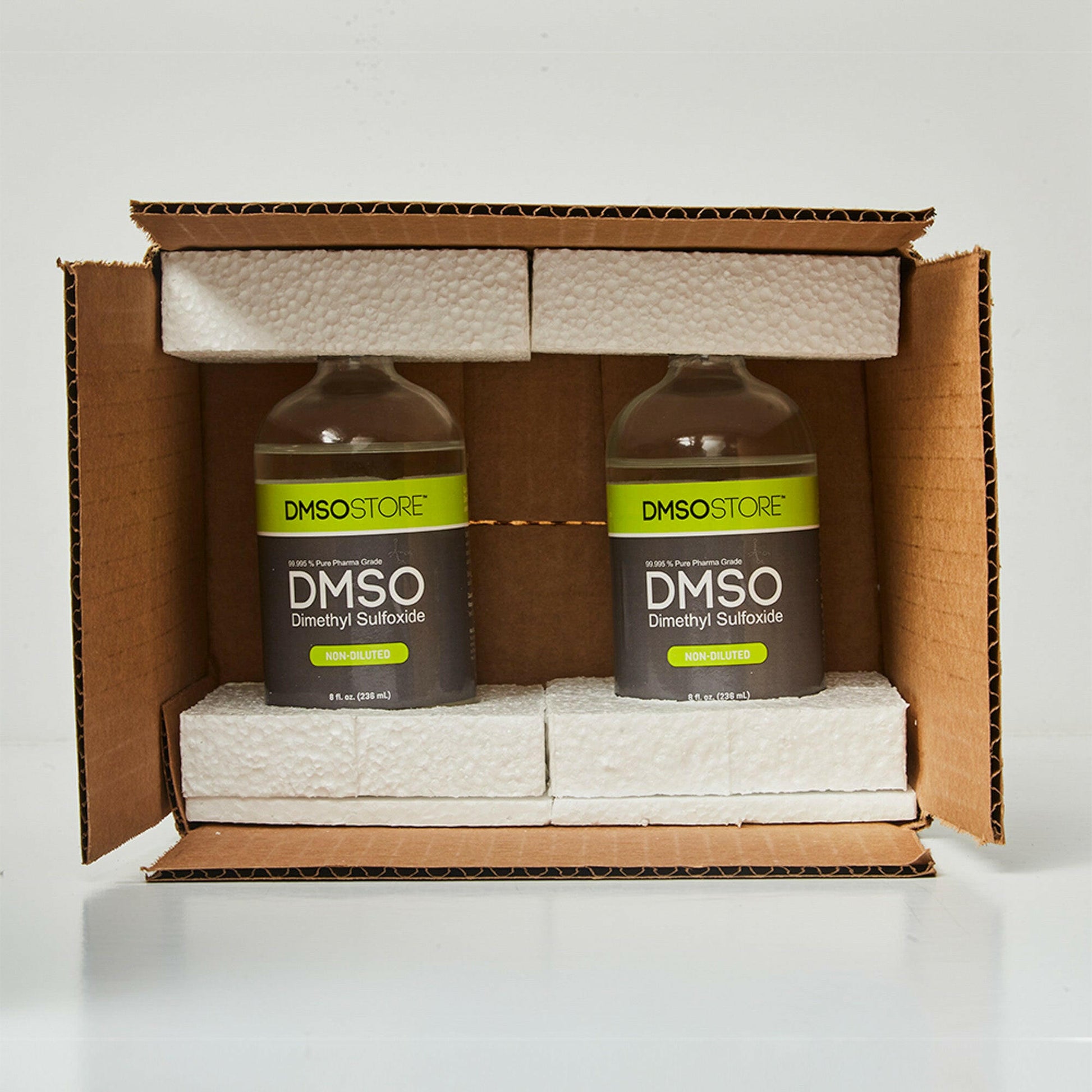 DMSO 8 oz. 2 Glass Bottle Special Non-diluted 99.995% Low Odor Pharma Grade Liquid Dimethyl Sulfoxide - dmsostore