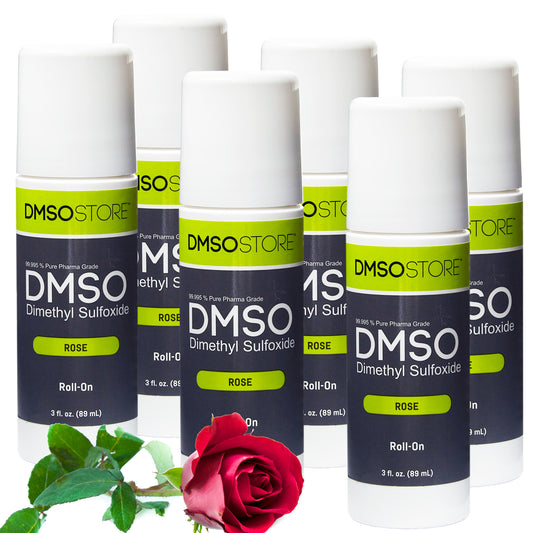 Special! Five 3-oz pure Pharma Grade Rose DMSO roll-ons. Low odor, BPA-free. Easy application & free shipping!