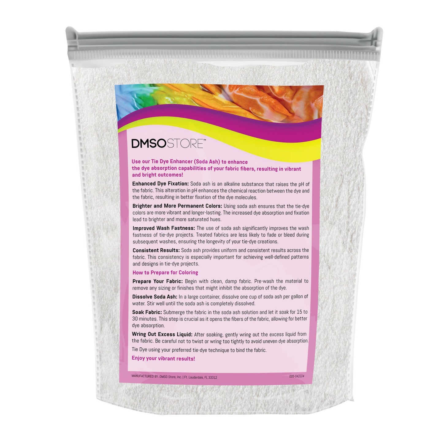 Soda Ash. Enhance color vibrancy and achieve professional results. Perfect for DIY arts and crafts! DMSO Store