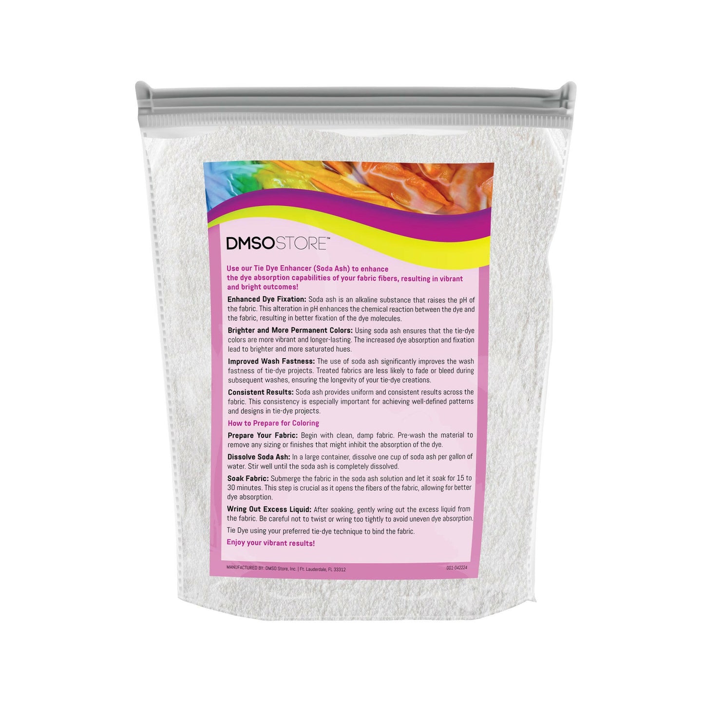 Achieve vibrant tie-dye results with Soda Ash! It acts as a dye activator, ensures maximum color absorption & creates stunning hues. Perfect for DIY tie-dye!