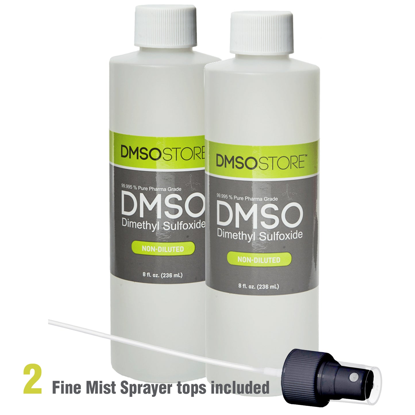 DMSO 8 oz Liquid in Plastic Bottle with Sprayer Pure 99.995 Pharma Grade (2 pack)