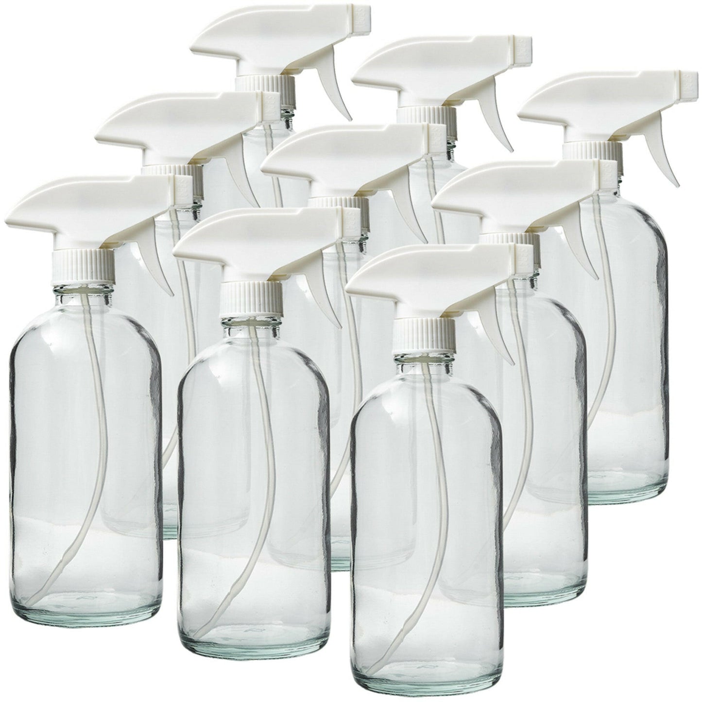 DMSOSTORE 9 Glass Spray Bottles (8 oz.) with white trigger sprayer - dmsostore