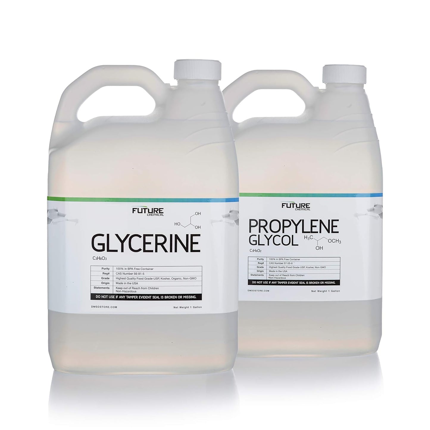 2 Gallon Bundle. Vegetable Glycerine 99.75% & Propylene Glycol 99.998% USP Grade - High Purity, Kosher, Food Grade - Made in USA