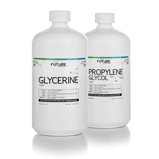 2 Quart (32 oz) Bundle. Vegetable Glycerine 99.75% & Propylene Glycol 99.998% USP Grade - High Purity, Kosher, Food Grade - Made in USA
