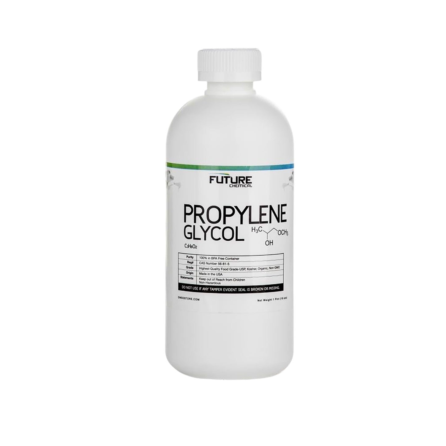 1 Pint (16 oz) white bottle of propylene glycol.