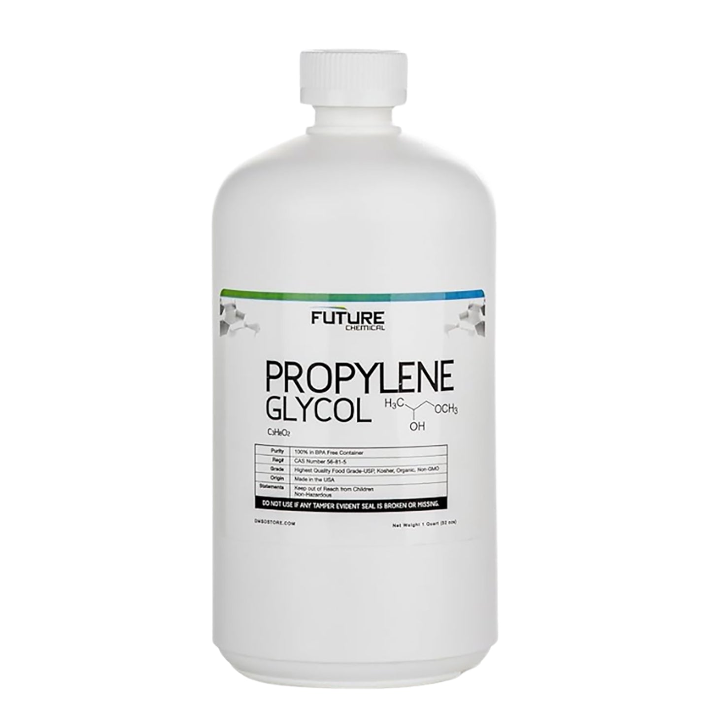 High-quality Propylene Glycol. It is 99.998% pure and USP Grade. It is safe for food and pharmaceuticals and extensively certified. DMSO Store