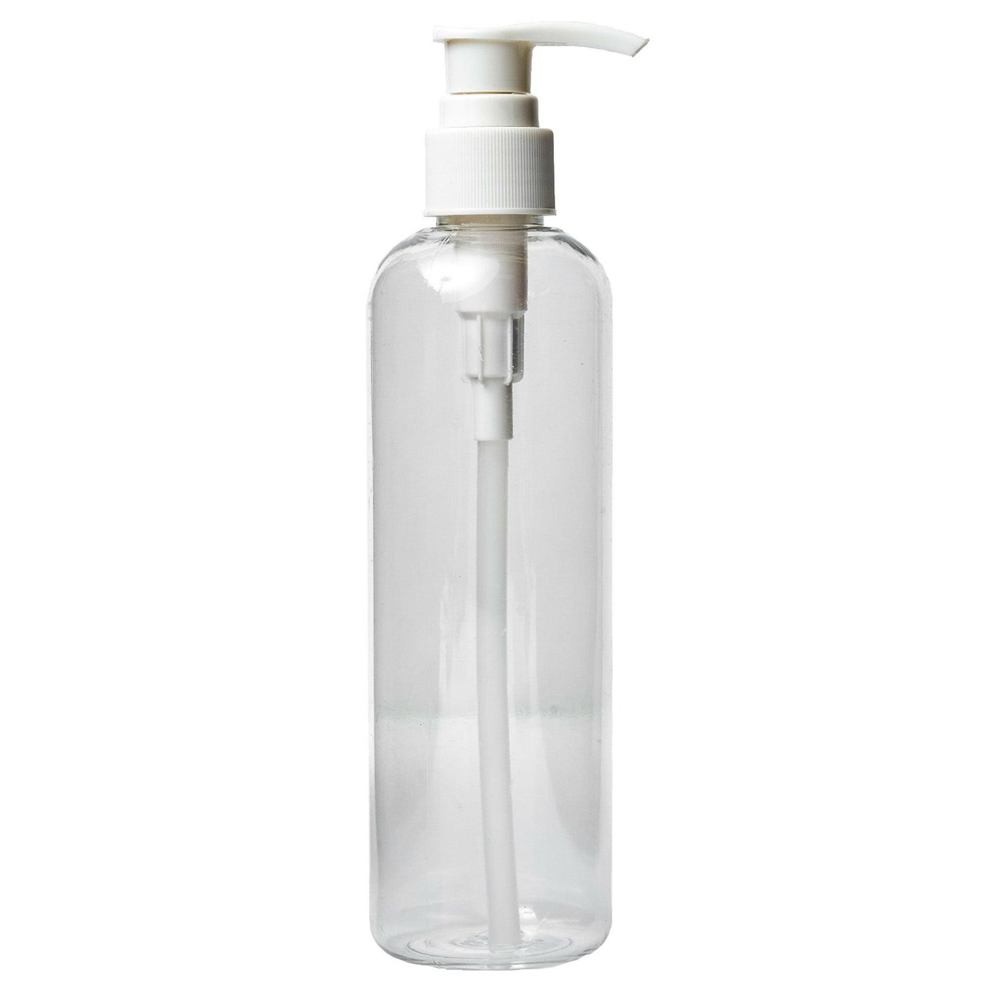 4 oz Clear PET Cosmo Plastic Bottle with White Pump Top