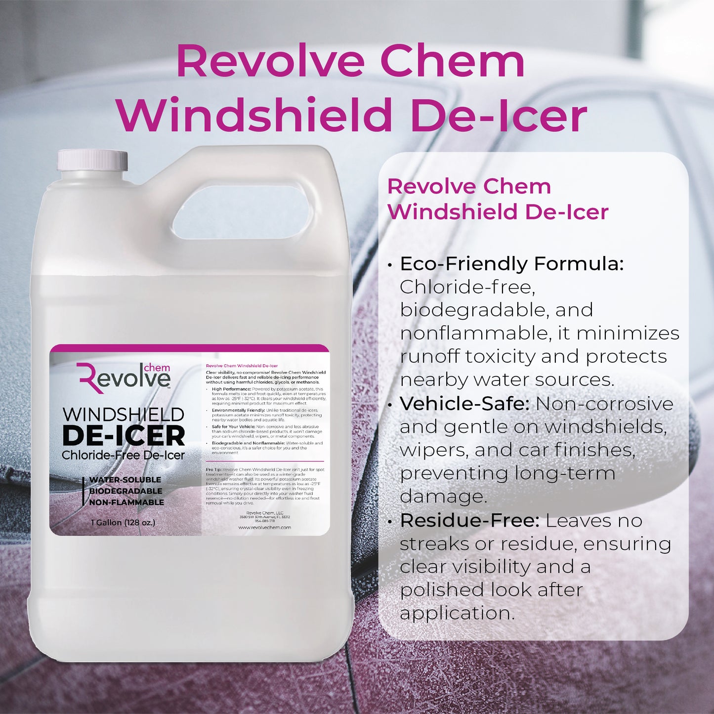 Fast-Acting Windshield De-Icer | 1 Gallon, For Ice & Snow