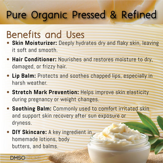 1 lb. Organic Refined Shea Butter | Pure, Fragrance-Free, Non-GMO Pack