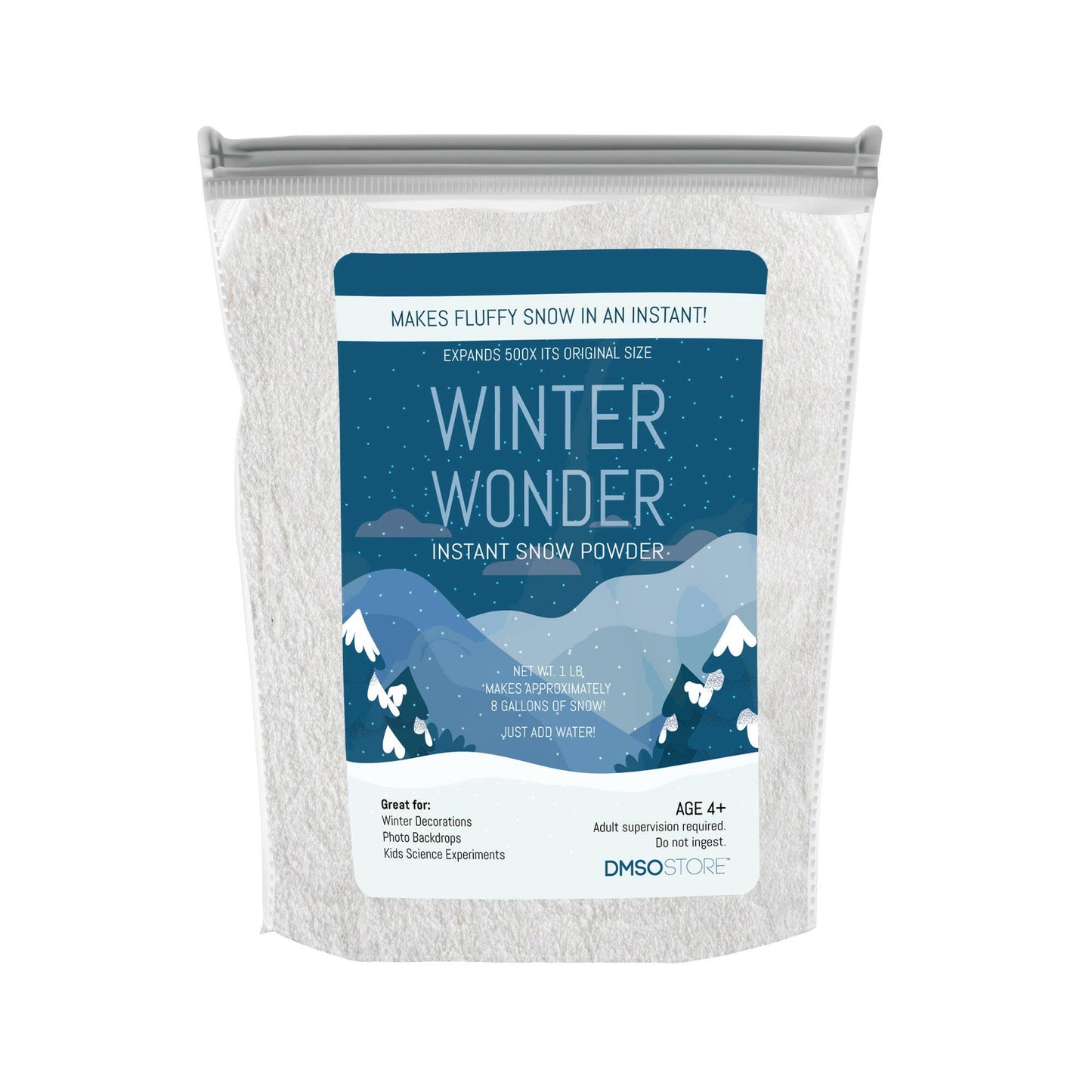 Winter Wonder Instant Snow Powder, 1 lb, Makes Approximately 3 Gallons of Fake Snow