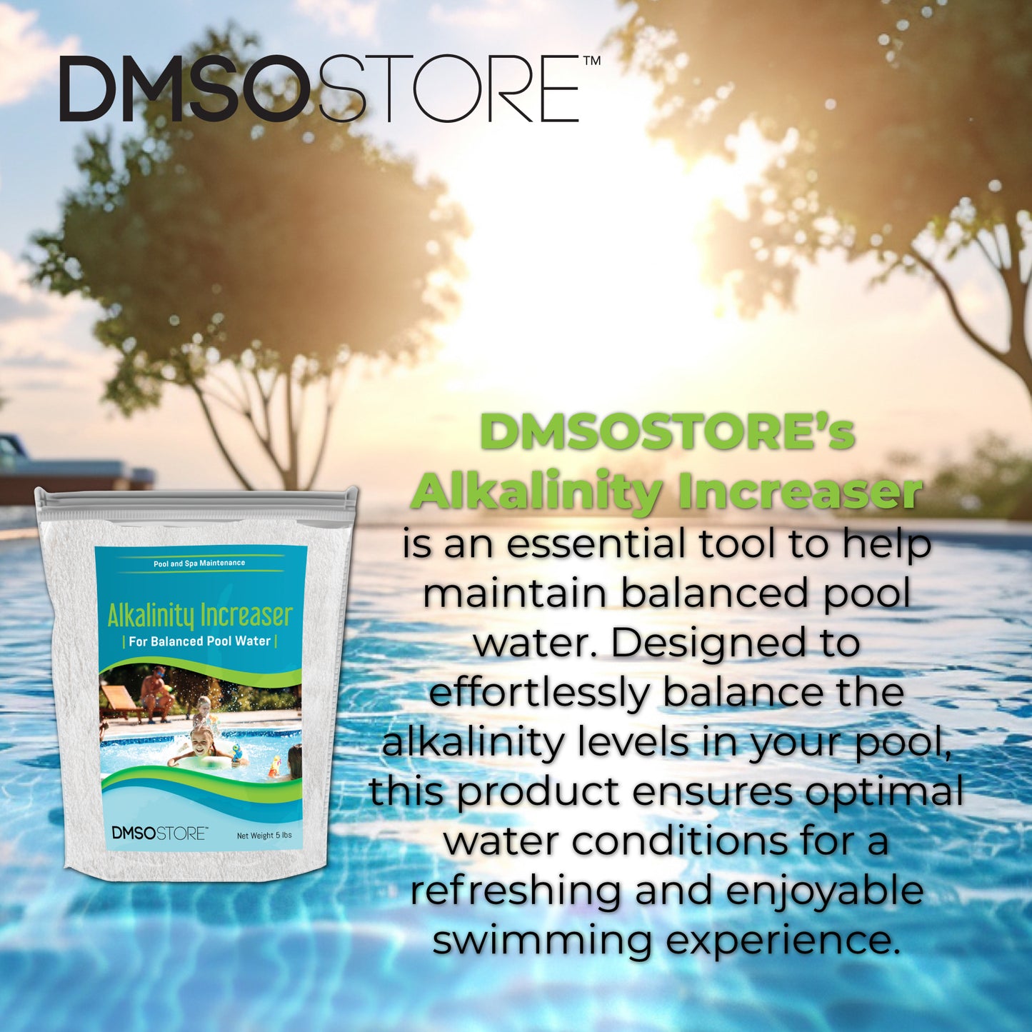 Maintain the perfect balance in your pool with our Alkalinity Increaser—a powerful solution designed to raise pH levels and alkalinity effectively. By improving water balance, enhancing the efficiency of pool chemicals, and reducing the risk of corrosion, our premium soda ash ensures a pristine, crystal-clear swimming environment for you and your family.