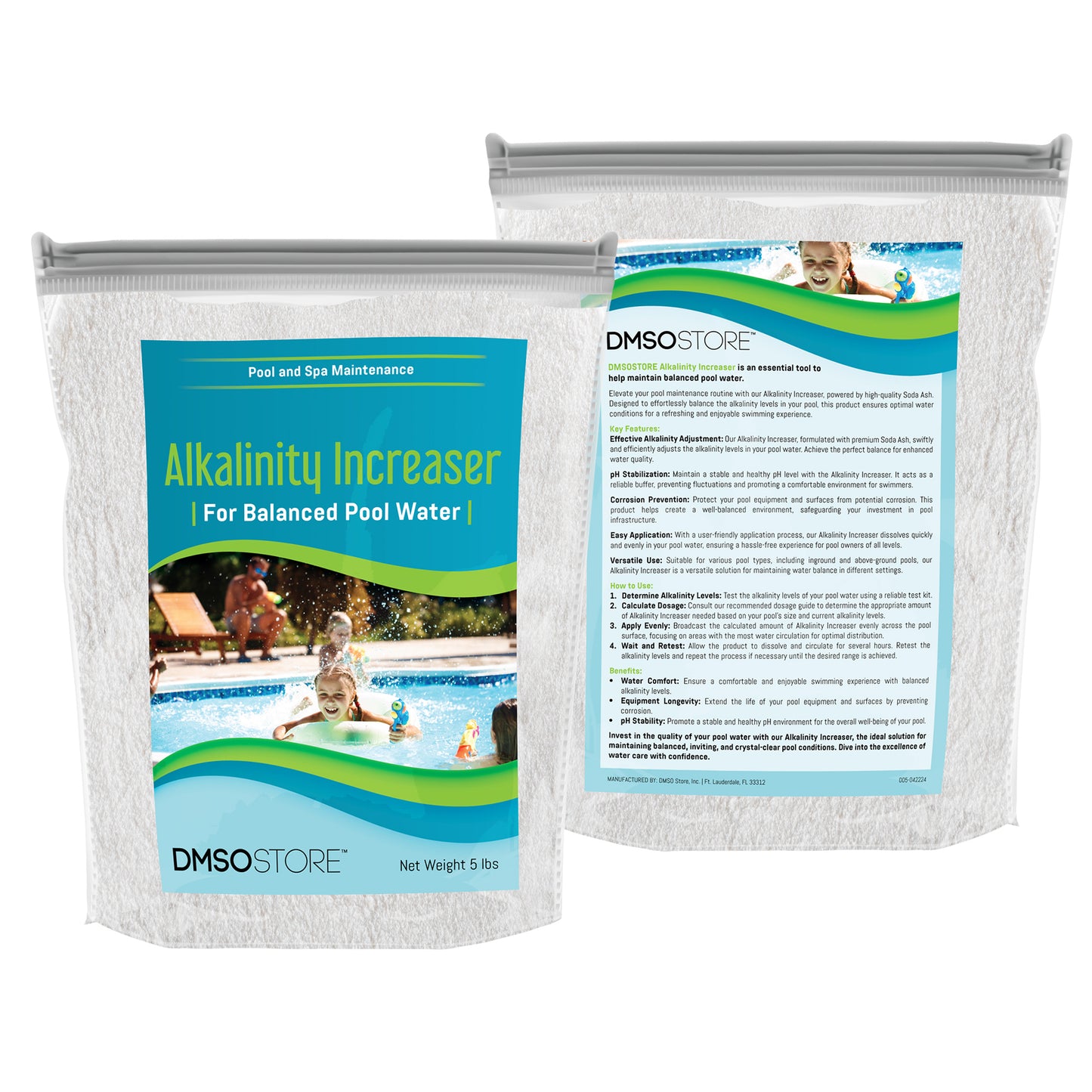 Maintain the perfect balance in your pool with our Alkalinity Increaser—a powerful solution designed to raise pH levels and alkalinity effectively. By improving water balance, enhancing the efficiency of pool chemicals, and reducing the risk of corrosion, our premium soda ash ensures a pristine, crystal-clear swimming environment for you and your family.