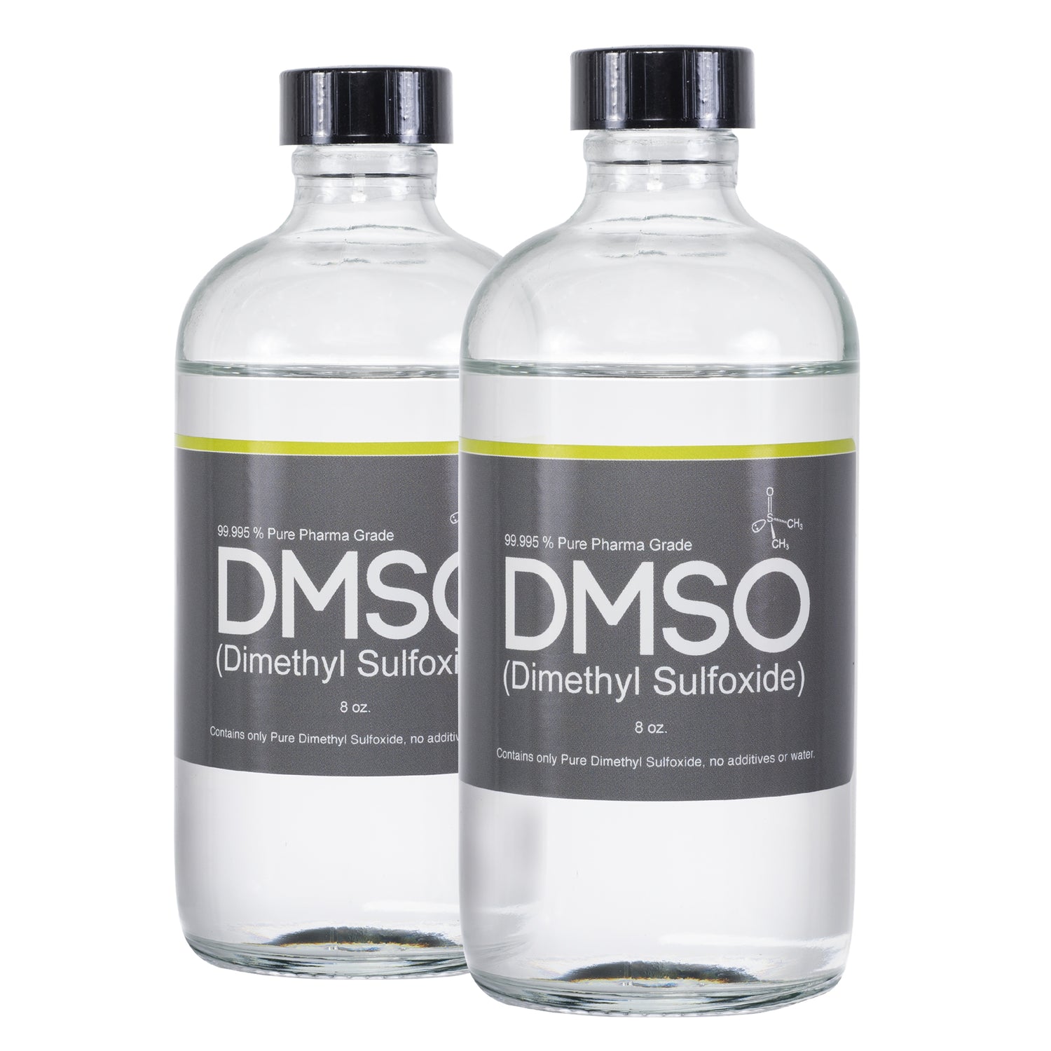2 8oz Glass Bottles of 99.95% Pharma Grade Pure unfilteredb Low Odor DMSO liquid
