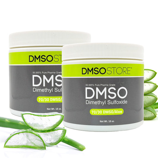 Experience a powerful blend! Two 16-oz jars of 70/30 Pharma Grade DMSO/Aloe gel are high quality, made in the US, and ship free!
