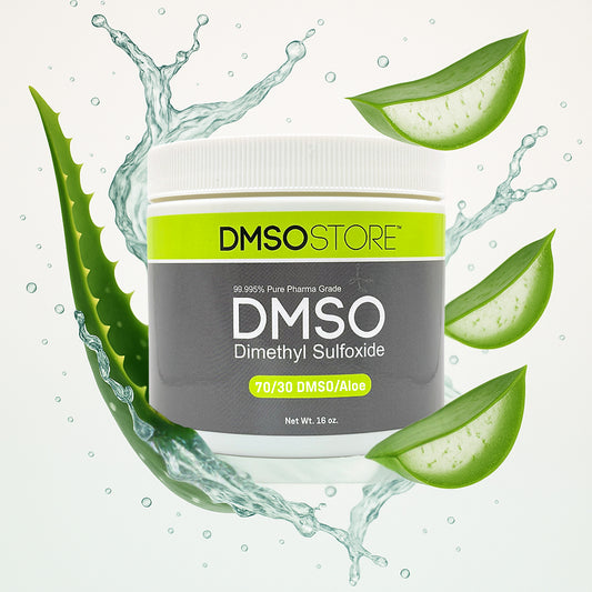 DMSO Gel with Aloe Vera | 70/30 Pharma Grade Dimethyl Sulfoxide Blend | 16 oz BPA-Free Plastic Jar