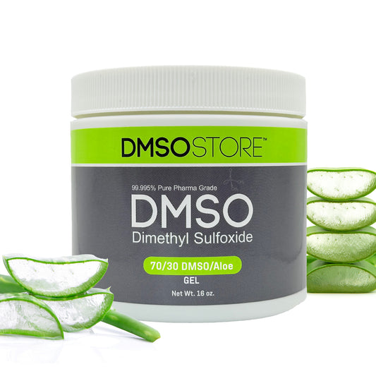 DMSO Gel with Aloe Vera | 70/30 Pharma Grade Dimethyl Sulfoxide Blend | 16 oz BPA-Free Plastic Jar