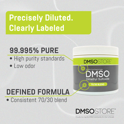 DMSO/Distilled Water 70/30 Gel 16 oz. Jar 99.995% Low Odor Pharma Grade Dimethyl Sulfoxide in BPA Free Plastic