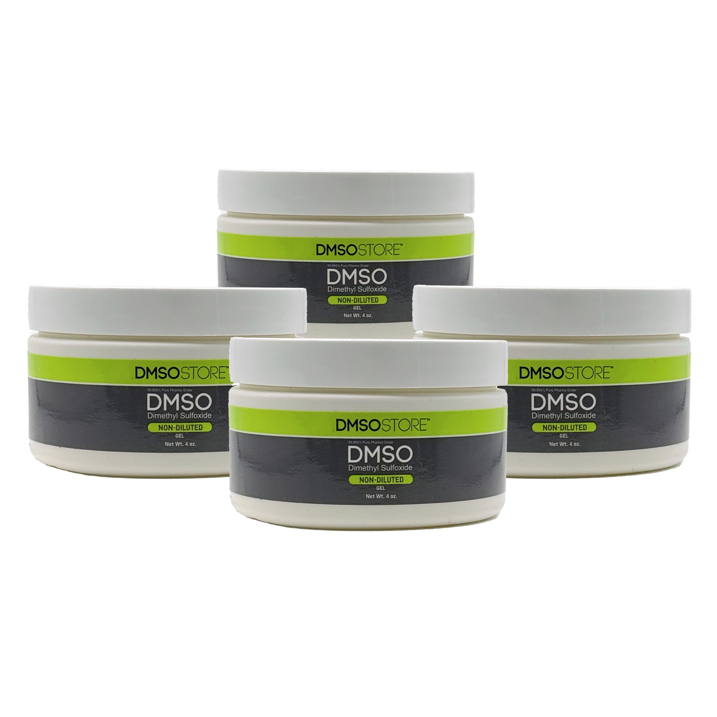DMSO 4 oz. Gel 4 Jar Special Non-diluted 99.995% Low Odor Pharma Grade Dimethyl Sulfoxide in BPA Free Plastic