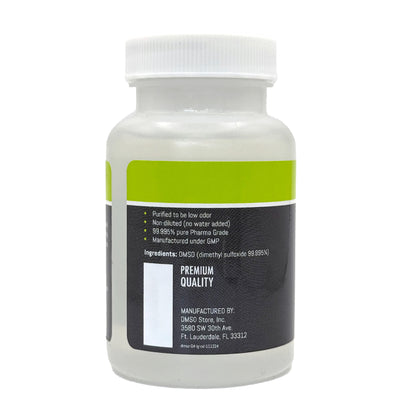 99.995% Pure Pharma Grade DMSO Liquid - Low Odor, BPA-Free (4 oz)