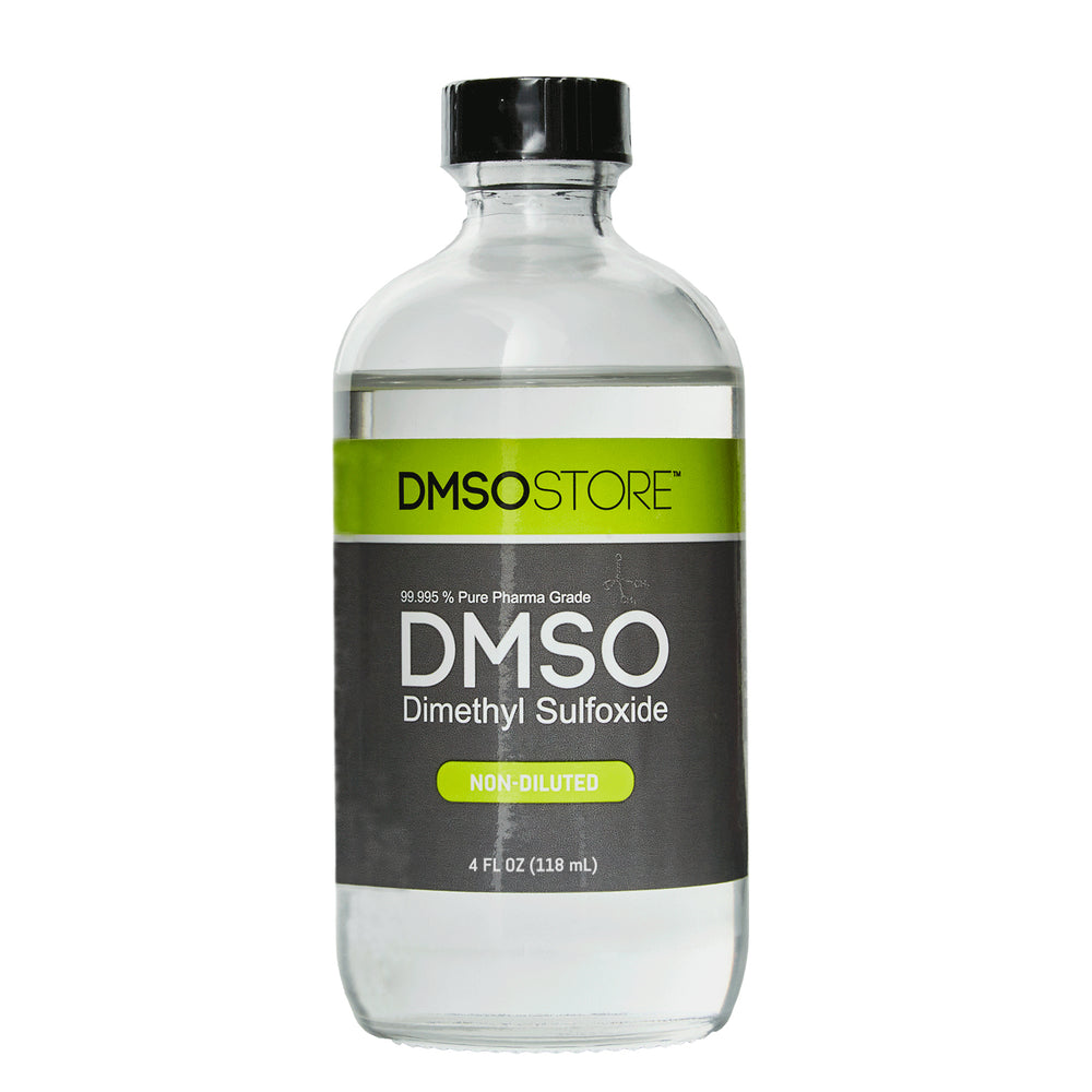 DMSO 4 oz. Glass Bottle Non-diluted 99.995% Low Odor Pharma Grade Liquid Dimethyl Sulfoxide