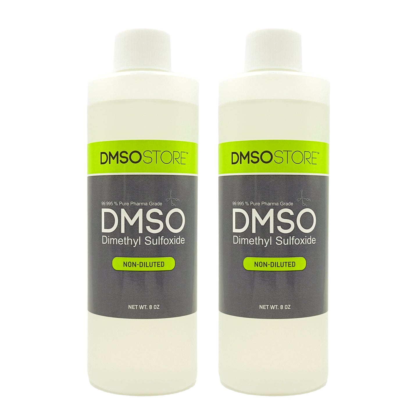 DMSO 8 oz. 2 Bottle Special Non-diluted 99.995% Low Odor Pharma Grade Liquid Dimethyl Sulfoxide in BPA Free Plastic