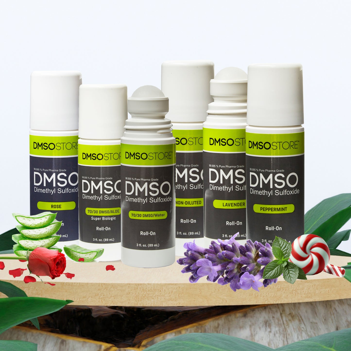 Non-Diluted DMSO 3 oz. Roll-on 10 Bottle Special 99.995% Low Odor Pharma Grade in BPA Free Plastic