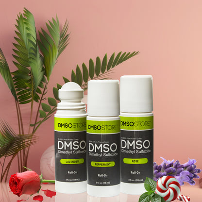 Peppermint DMSO 3 oz. Roll-on (2 Bottle) 99.995% Pharma Grade Liquid Dimethyl Sulfoxide in BPA Free Plastic