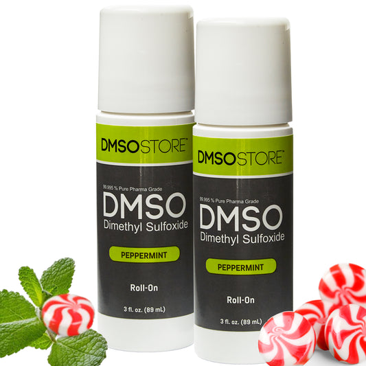 Peppermint DMSO 3 oz. Roll-on (2 Bottle) 99.995% Pharma Grade Liquid Dimethyl Sulfoxide in BPA Free Plastic