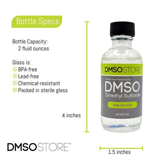 2-oz. DMSO Liquid Non-Diluted 99.995% in a Glass Bottle w/ Dropper