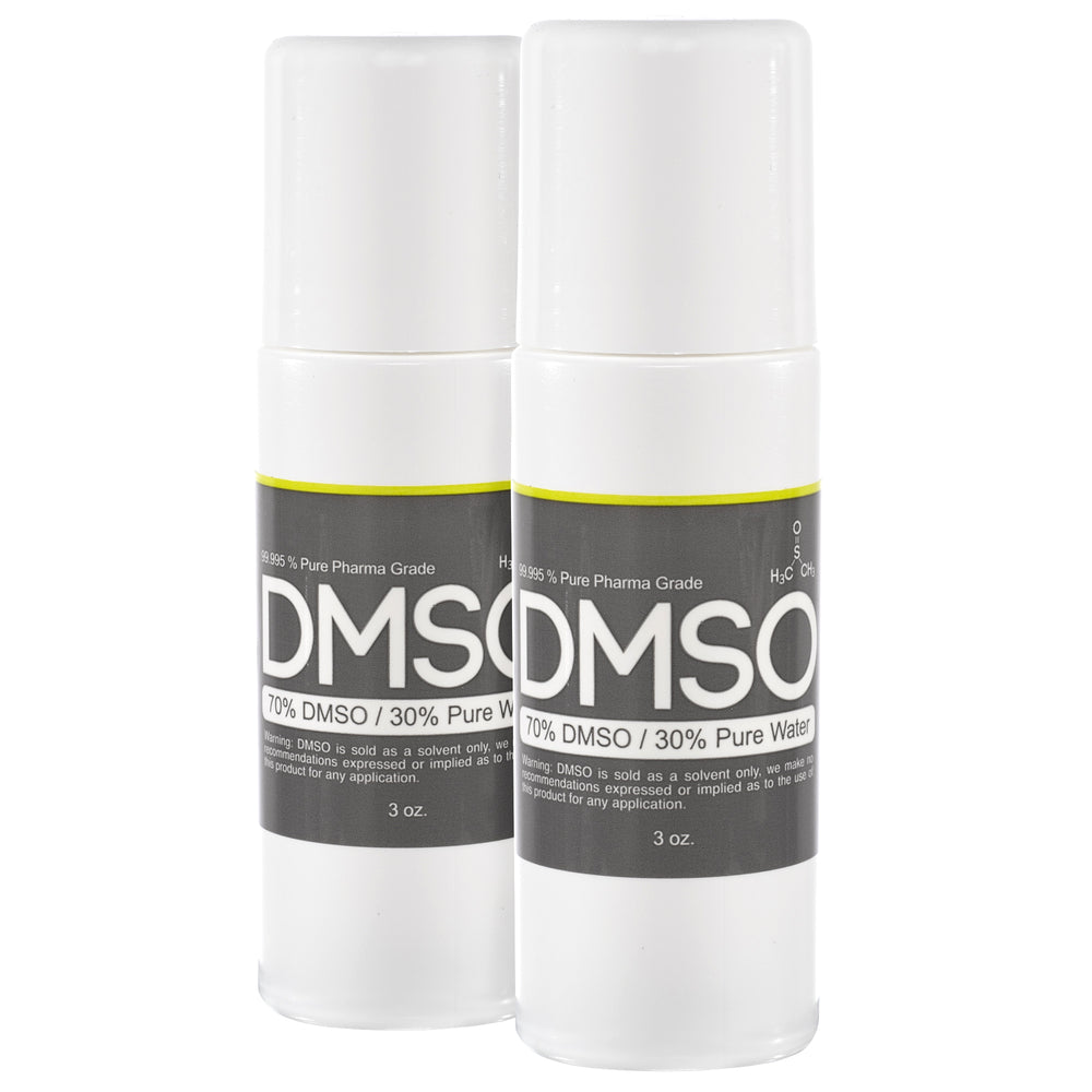 DMSO 70/30 3 oz. 2 pack Roll-on DMSO/ WATER 99.995% Low Odor Pharma Grade in BPA Free Plastic