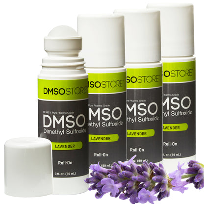 Lavender DMSO 3 oz. (4 Bottle) Roll-on 99.995% Pharma Grade  Dimethyl Sulfoxide in BPA Free Plastic