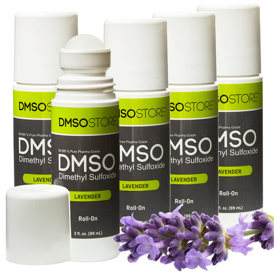 Lavender DMSO 3 oz. (5 Bottle) Roll-on 99.995% Pharma Grade Dimethyl Sulfoxide in BPA Free Plastic