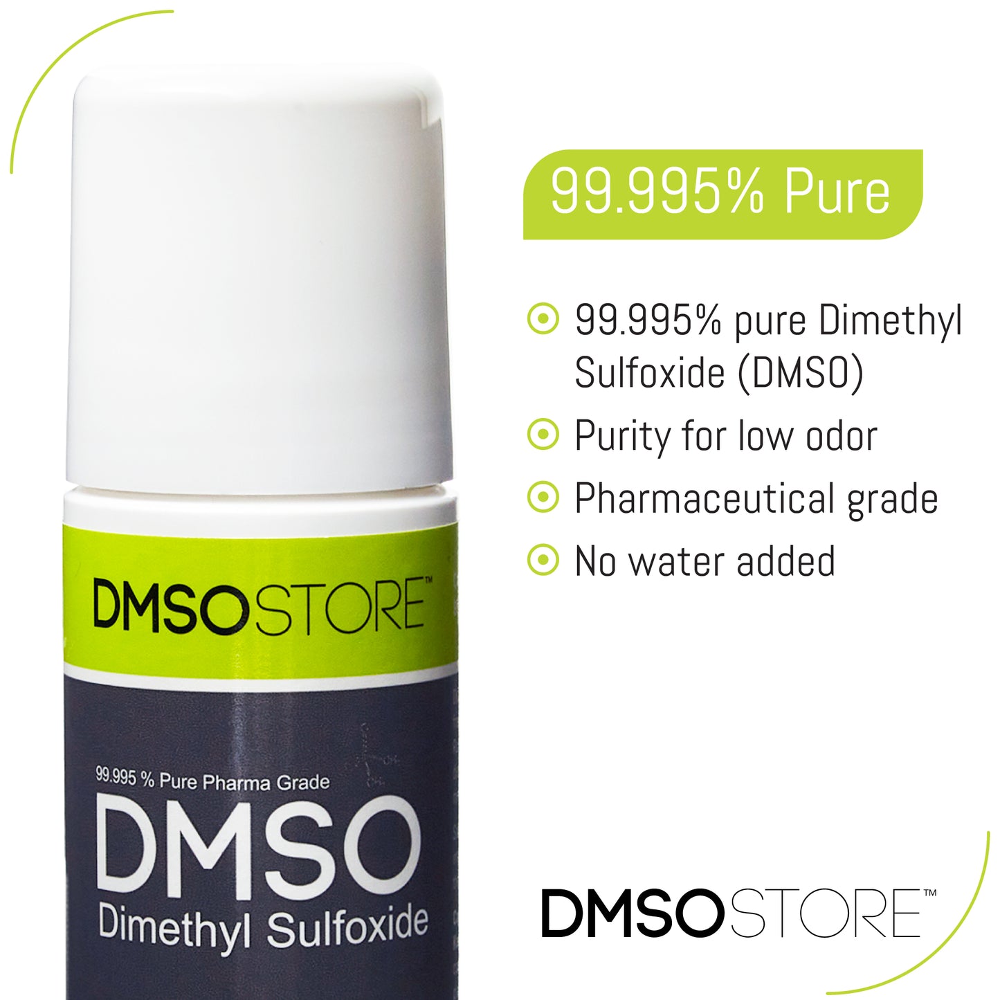 Peppermint DMSO 3 oz. Roll-on (4 Bottle) 99.995% Pharma Grade Liquid Dimethyl Sulfoxide in BPA Free Plastic