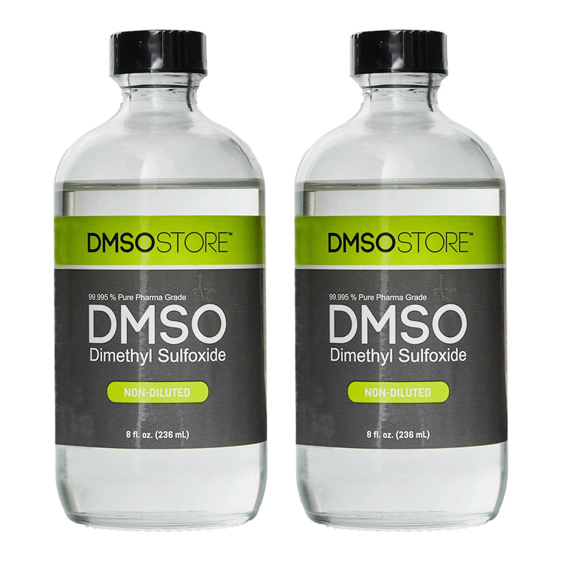DMSO 8 oz. 2 Glass Bottle Special Non-diluted 99.995% Low Odor Pharma Grade Liquid Dimethyl Sulfoxide - dmsostore